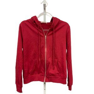 Red Fleece Zip Up Hoodie